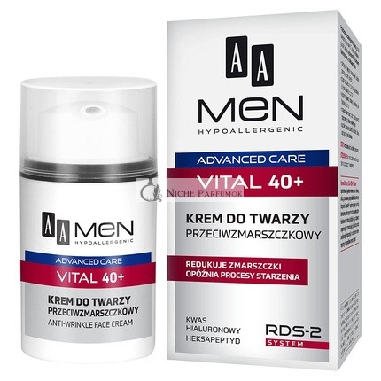 AA Men Advanced Care Vital 40+ Krém proti Vráskam Hypoalergénny, 50ml