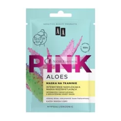   AA Aloes Pink Intenzívne Hydratačný Osvetľujúci Maska na Tkanine, 25 ml
