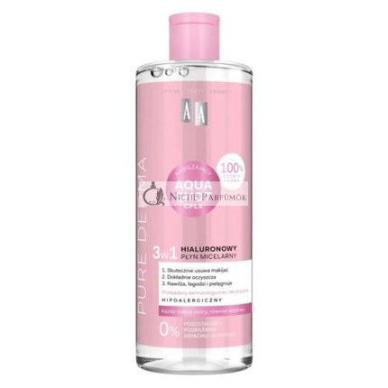 Pure Derma Hyaluronic Micellar Liquid 3-in-1, 500ml