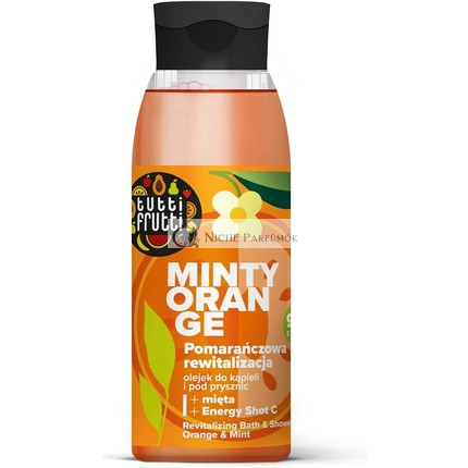 Tutti Frutti Revitalizujúci kúpeľový a sprchový olej Pomaranč a Mäta s Energetickým nápojom C, 400ml
