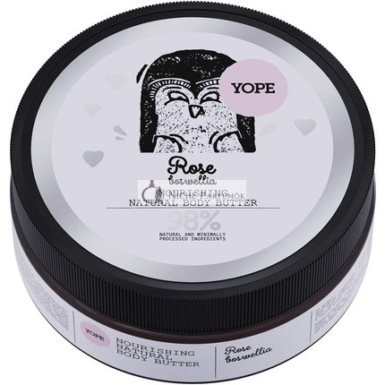YOPE Prírodné Výživné Telové Maslo s Rúžou, 200ml