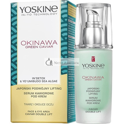 Yoskine Okinawa Zelená Kaviár Proti Vráskam Dvojité Zpevňujúce Sérum na Tvár, 15 ml