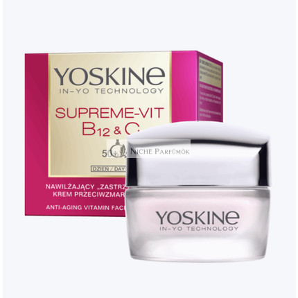 Yoskine Supreme-Vit B12 & C Anti Aging Vitamín Hydratačný Krém 50+ Denný Krém, 50ml