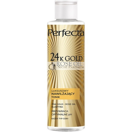 Perfecta 24k Zlatý Rúžový Olej Tónik na Tvár pre Zrelú Pokožku, 200ml