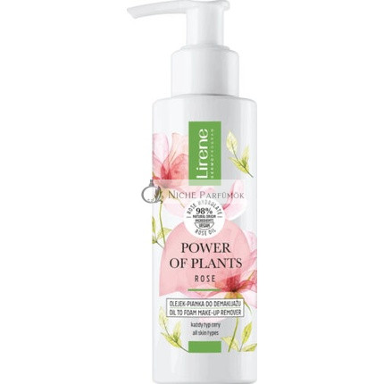 Lirene Sila Rastlín Ruža 98% Prírodný Olej Penový Odstraňovač Make-up Vegan 145ml