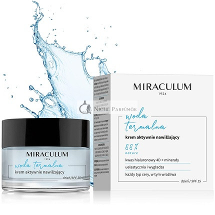 Miraculum Hydratačný Denný Krém s SPF pre Ženy - Anti-Aging Denný Krém SPF 15 s Termálnou Vodou - Vegánsky Hydratačný Krém - Anti-Age Hyalurónový Denný Krém - 50ml