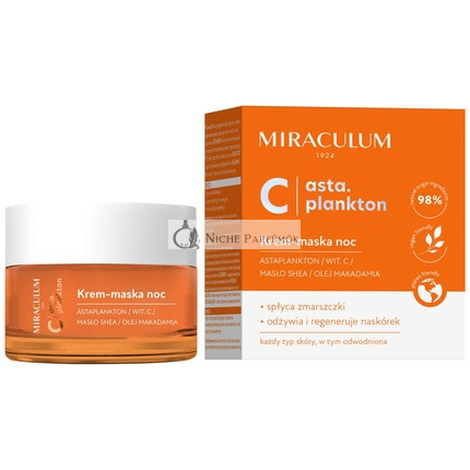 Miraculum Asta.Plankton C Krémová Maska s Astaxantínom a C-vitamínom, 98% Prírodné Zloženie