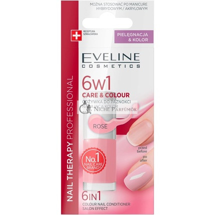 Eveline Cosmetics Starostlivosť o Nechty a Farba Lak na Nechty 6 v 1 Ruža 5ml