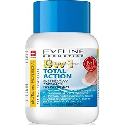 Eveline Cosmetics Terapia na nechty 8 v 1 Celkový účinok Odstraňovač laku na nechty bez acetónu, 150ml