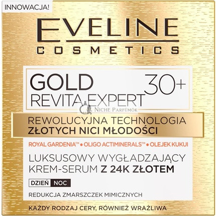 Eveline Cosmetics Gold Revita Expert 30+ Zníženie Vrások Pre Všetky Typy Pleti 50ml