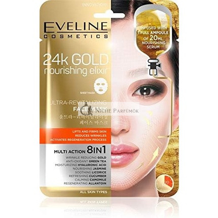 Eveline 24k Gold Výživný Elixír Ultra-Revitalizačná Maska na Tvár