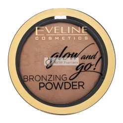   Eveline Glow And Go! Bronzing Powder bronzujúci púder pre zjednotenú a rozjasnenú pleť 02 Jamaica Bay 8,5 g