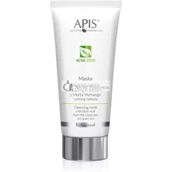   Apis Professional Acne Stop Čistiaca Maska so Zeleným Čajom a Čiernym Bahnom z Mŕtveho Mora, 200g