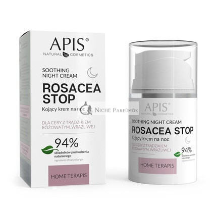 Apis Rosacea Stop Upokojujúci Nočný Krém na Irritovanú a Citlivú Pokožku, 50g