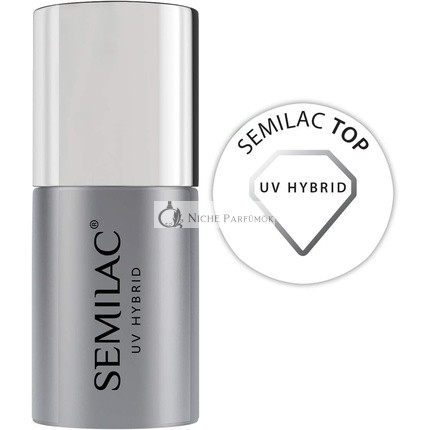Semilac Top Coat lak na nechty 7ml UV LED hybrid inovatívny lesklý povrch - priehľadný