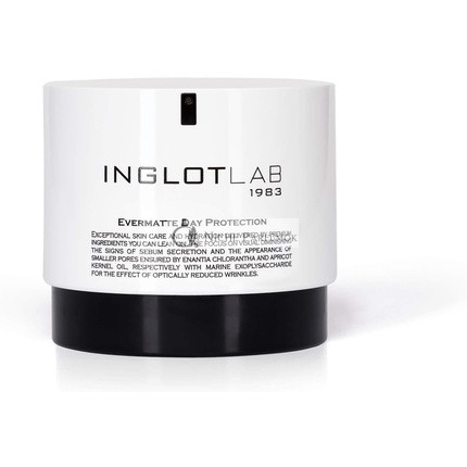 Inglot Lab Evermatte Denná ochranná pleťová krem Coenzým Q10, olej z marhuľových jadier a extrakt z kôry Enantia Chlorantha, 50ml