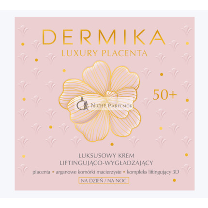 Dermika Luxus Placenta Lifting Hladíci Krém 50+ s Arganovými Kmeňovými Bunkami a Mandľou