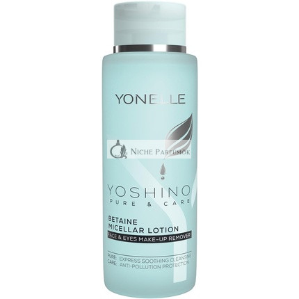 YONELLE Micelárna čistiaca voda pre všetky typy pleti Yoshino Pure & Care s betainom, esenciou jeju kvetu a D-Panthenolom, čistiaci a upokojujúci účinok, 400ml
