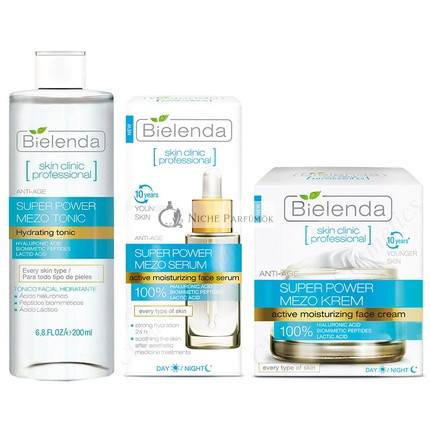 Bielenda Skin Clinic Super Power Mezo Hydrating Anti-Age Face Cream Serum Tonic