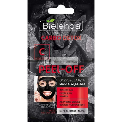 Bielenda Carbo Detox Peel Off Maska s Aktívnym Uhlím pre Kombinovanú a Mastnú Pleť