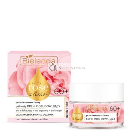 Bielenda Protiwrinkle Regeneračný Krém na Tvár 60+ Všetky Typy Pleti Kráľovský Rúž Elixír 50ml