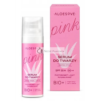 Aloesove Rúžové Sérum Na Tvár Silne Hydratačné Dňové SPF 30, 30 ml