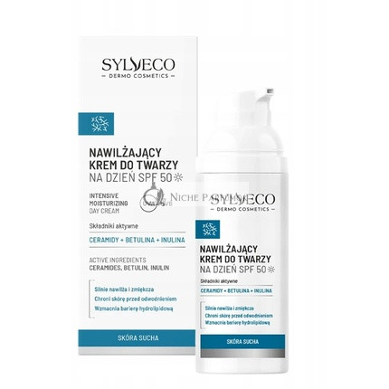 Sylveco Dermo Skin Suchý Hydratačný Krém na Tvár SPF 50 - 50 ml