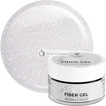 Victoria Vynn Sparkling UV/LED Builder Gel, Ľahký Fiber Gél na Manikúru, Lesk, Mliečny 50ml