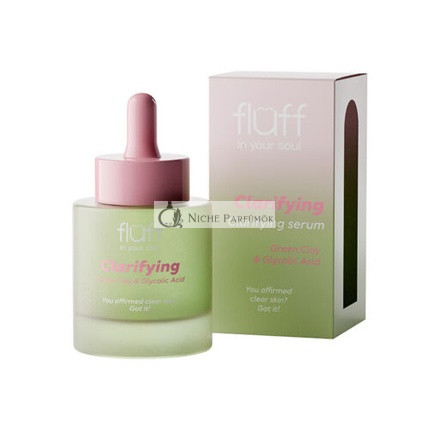 Fluff v Tvojej Duši Čistiaci Sérum so Zelenou Hlinkou a Glykolovou Kyselinou 30ml