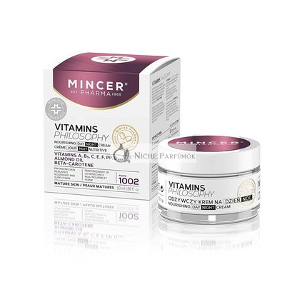 Mincer Pharma Vitamins Philosophy Vyživujúci Denný a Nočný Krém na Tvár pre Zrelú Pokožku s Mandľovým Olejom a Vitamínmi, 50ml