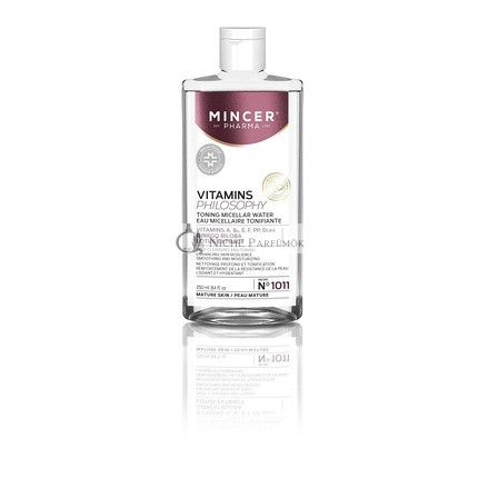 Mincer Pharma Vitamins Philosophy Tónovací micelárny čistiaci tonik pre zrelú pleť s extraktom z ginkgo biloby, vitamíny A, B, C, E, F, PP, D a extraktom z lotosu, 250ml