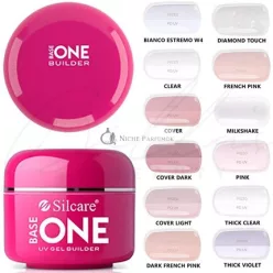   SILCARE Base One Clear Cover Diamond Touch Thick French Pink UV Gél na nechty
