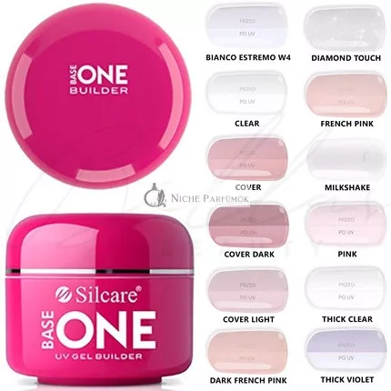 SILCARE Base One Clear Cover Diamond Touch Thick French Pink UV Gél na nechty