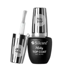   Silcare Mliečny Top Coat No Wipe Hybridný Lak na Nechty 9ml