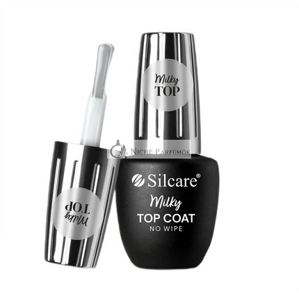 Silcare Mliečny Top Coat No Wipe Hybridný Lak na Nechty 9ml