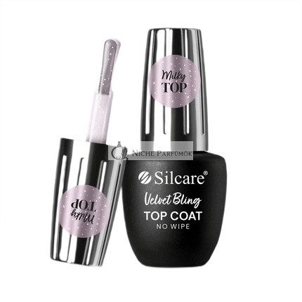 Silcare Top Coat Velvet Bling No Wipe Hybrid Lak na Nechty, 9ml