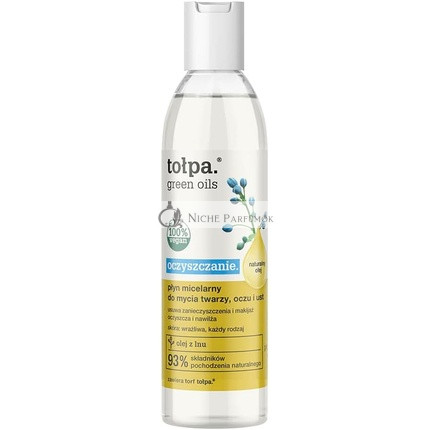 TOŁPA GREEN Olejový čistiaci micelárny roztok na tvár, oči a pery, 200ml - 100% vegánsky