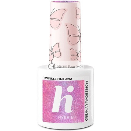 Hi Hybrid Twinkle Pink Polotrvalý UV Gél na Nechty 5ml - Trvá 2-3 Týždne s Ultra Lesklým Povrchom - Manikúra a Nechtový Art
