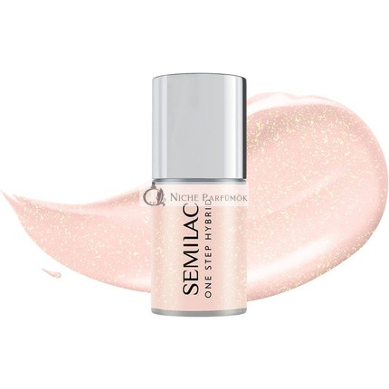 Semilac One Step Hybrid Lak na Nechty 3 v 1 Glitrová Broskyňa 5 ml
