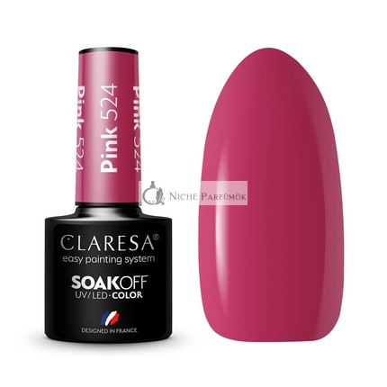 Claresa UV LED lak na nechty kolekcia hybridná manikúra odstraňovateľný - 5ml ružová farba č. 524