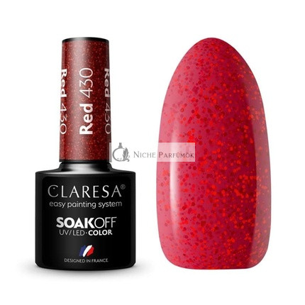Claresa 430 ČERVENÝ UV Lak na nechty 5ml