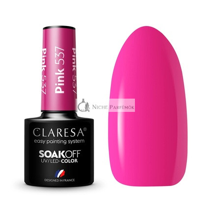 Claresa UV LED Lak na nechty Kolekcia Hybridná manikúra Soak Off - 5ml Ružová farba č. 537