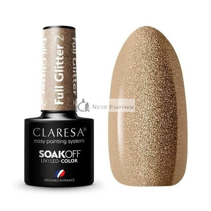 Úplne trblietavý UV lak na nechty 5ml Claresa - balenie 2