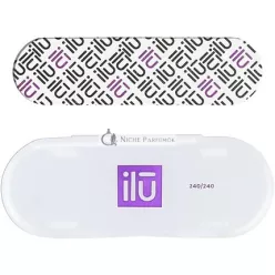   T4B ILU Profesionálny Mini Pilník na Nechty Rovný 240/240 na Prírodné Akrilové Gélové Nechty s Puzdrom