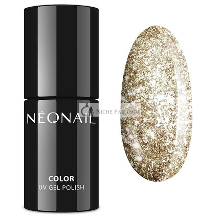 NÉONAIL Sparkling Kiss zlatý glitr hybridný lak na nechty, 7.2ml