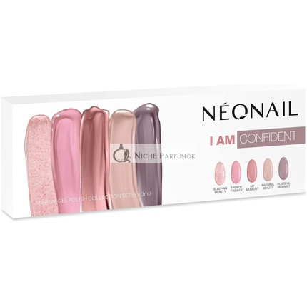 NEONAIL I am Confident Sada 5X UV Lak na Nechty 3ml, Rúžová, Béžová a Šedá