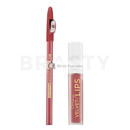 Eveline OH! My Velvet Lips Matt Lip Kit sada na pery pre matný efekt 13 Brownie Biscotti 4,5 ml