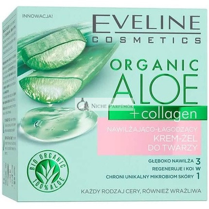 Eveline Cosmetics Organická Aloe + Kolagén Hydratačný a Upokojujúci Gél na Tvár, 50ml