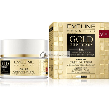 Eveline Zlaté Peptidy 3in1 50+ Firming Vyživujúci Krém, Lifting Kolagén, 50ml