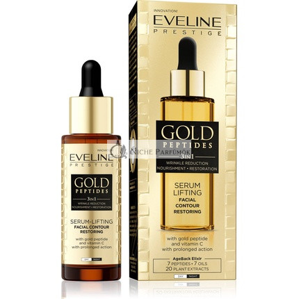 Eveline Zlaté Peptidy 3in1 Sérum na tvár Lifting Redukcia vrások Vitamín C, 30ml